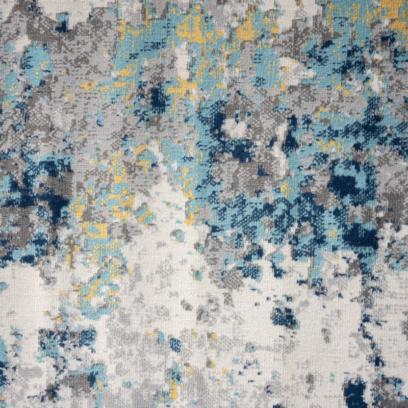 17 Stories Altero Performance Blue/Gray/Ivory Rug & Reviews Wayfair